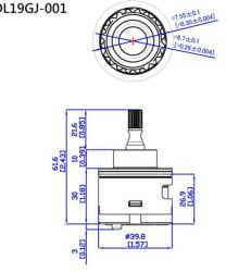 CAP0066  Mixer Diverter Cartridge Ø40mm OD
