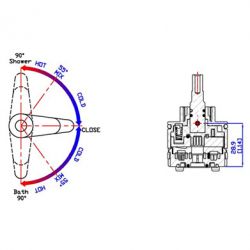 CAP0066  Mixer Diverter Cartridge Ø40mm OD