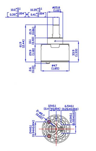 CAP0073  Ceramic Cartridge Ø47mm OD